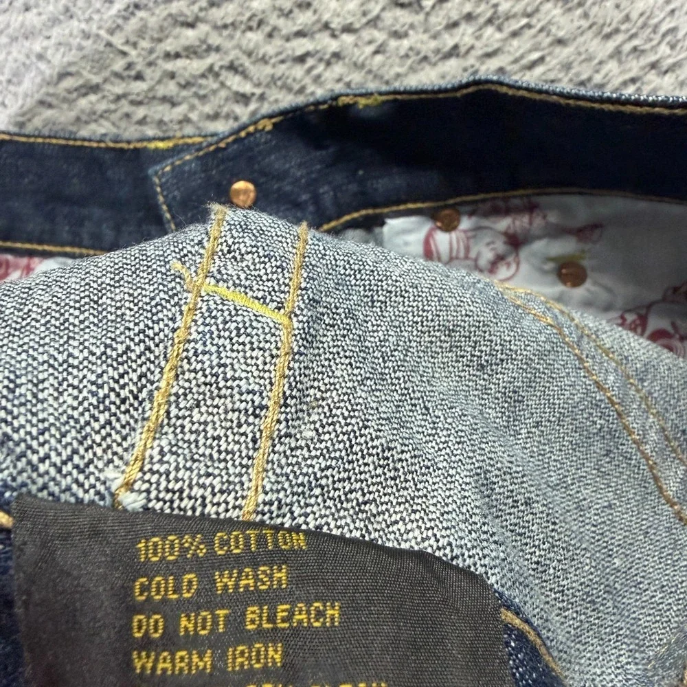 True Religion Jeans Mens 32x34 Blue‎ Cotton Denim Straight Workwear Faded Travel